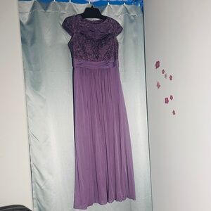 Periwinkle-purple evening gown